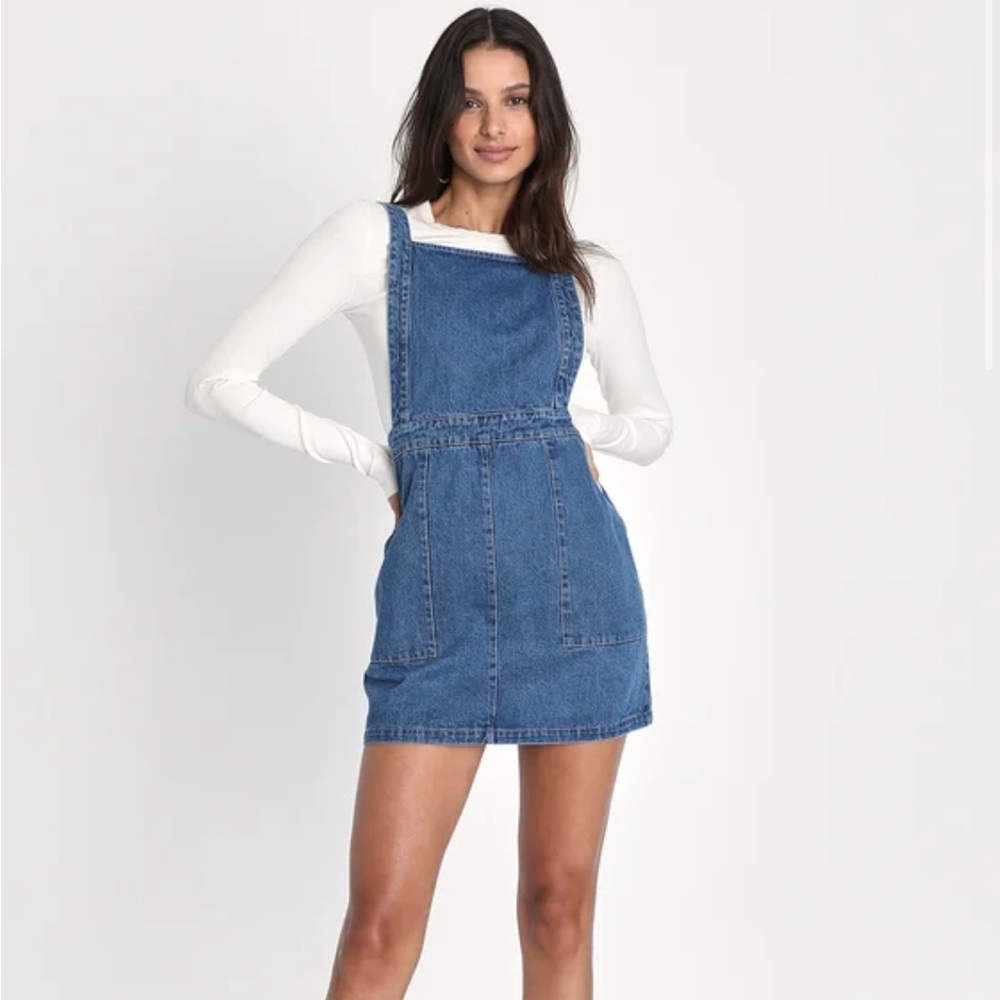 Denim Overall Dress XS NWT